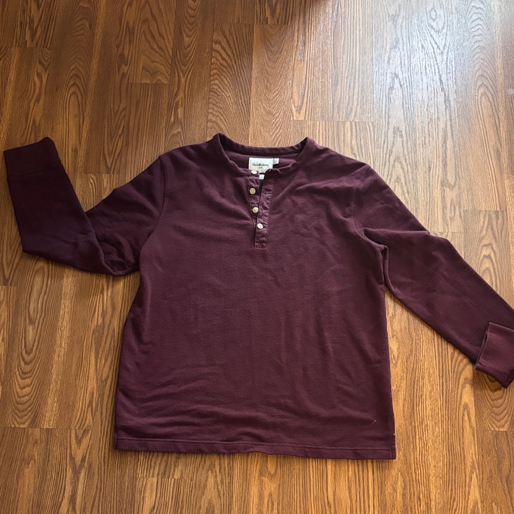 Goodfellow & Co Maroon Henley Shirt